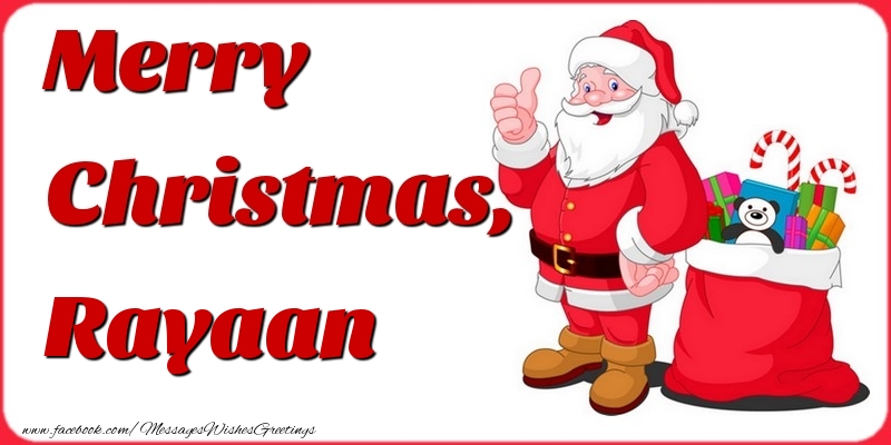 Greetings Cards for Christmas - Gift Box & Santa Claus | Merry Christmas, Rayaan