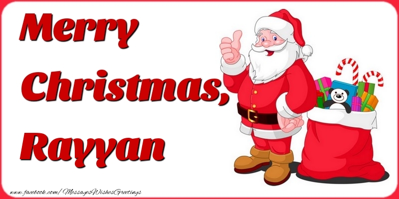 Greetings Cards for Christmas - Gift Box & Santa Claus | Merry Christmas, Rayyan