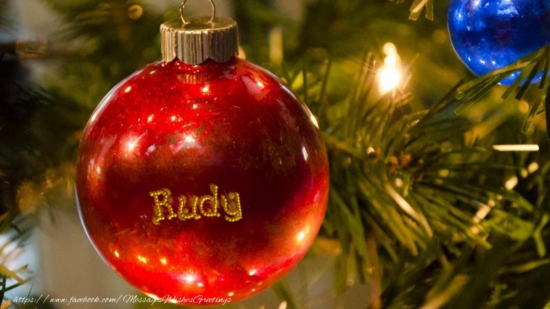Greetings Cards for Christmas - Your name on christmass globe Rudy