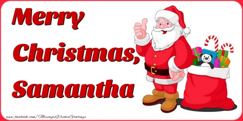 Greetings Cards for Christmas - Gift Box & Santa Claus | Merry Christmas, Samantha