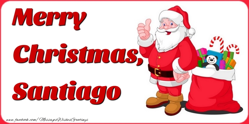 Greetings Cards for Christmas - Gift Box & Santa Claus | Merry Christmas, Santiago