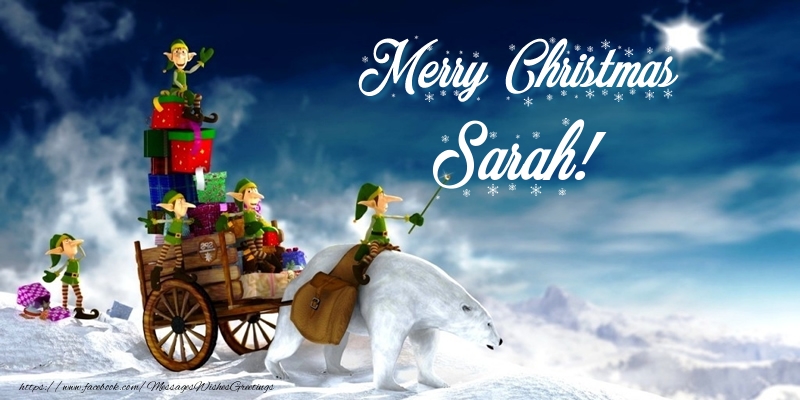 Greetings Cards for Christmas - Animation & Gift Box | Merry Christmas Sarah!