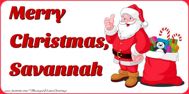 Greetings Cards for Christmas - Gift Box & Santa Claus | Merry Christmas, Savannah