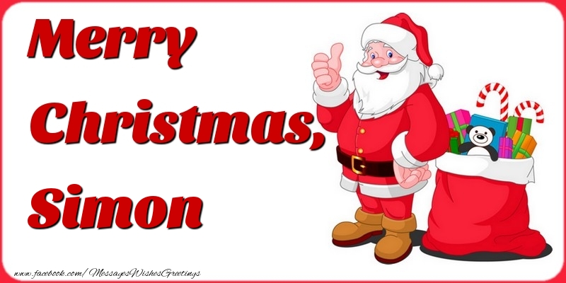 Greetings Cards for Christmas - Gift Box & Santa Claus | Merry Christmas, Simon