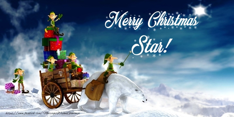 Greetings Cards for Christmas - Merry Christmas Star!