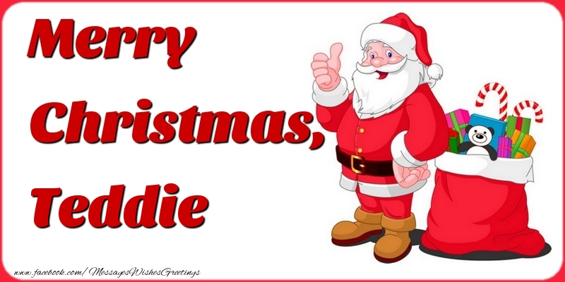 Greetings Cards for Christmas - Gift Box & Santa Claus | Merry Christmas, Teddie