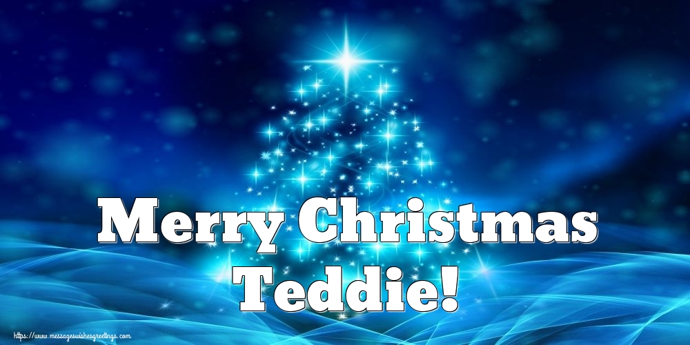 Greetings Cards for Christmas - Christmas Tree | Merry Christmas Teddie!