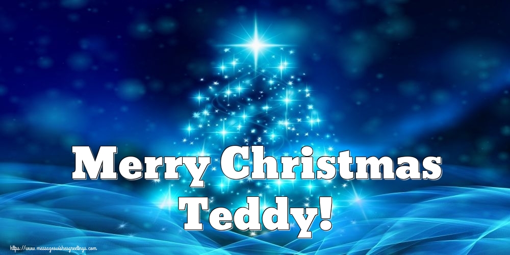 Greetings Cards for Christmas - Christmas Tree | Merry Christmas Teddy!
