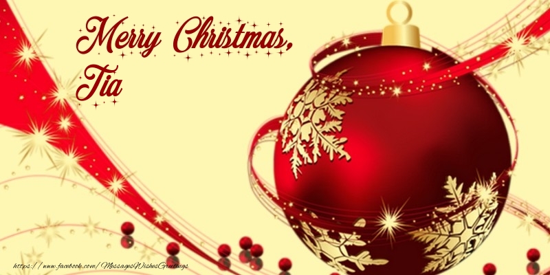 Greetings Cards for Christmas - Merry Christmas, Tia