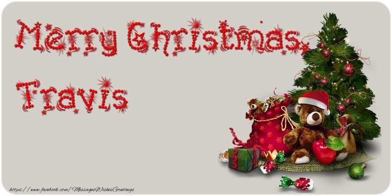 Greetings Cards for Christmas - Animation & Christmas Tree & Gift Box | Merry Christmas, Travis