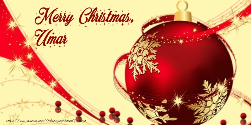Greetings Cards for Christmas - Merry Christmas, Umar