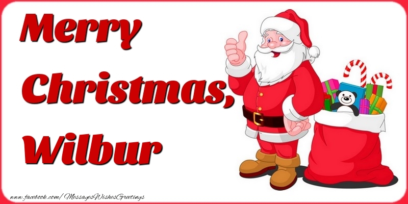 Greetings Cards for Christmas - Gift Box & Santa Claus | Merry Christmas, Wilbur