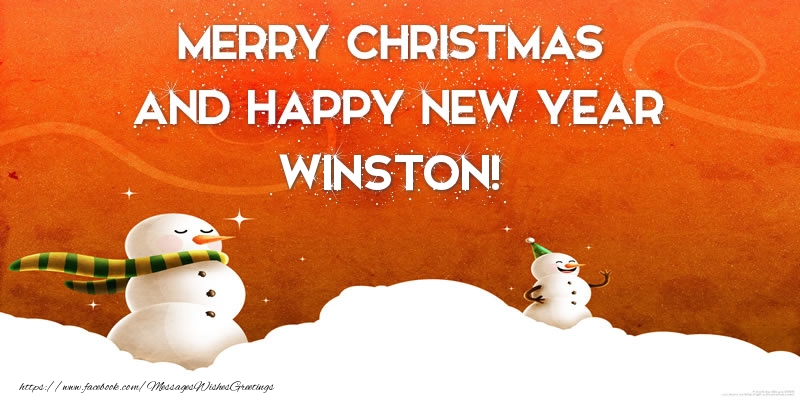 Greetings Cards for Christmas - Merry christmas and happy new year Winston!