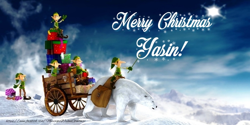 Greetings Cards for Christmas - Animation & Gift Box | Merry Christmas Yasin!