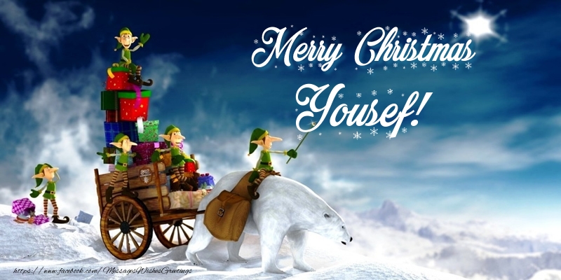 Greetings Cards for Christmas - Animation & Gift Box | Merry Christmas Yousef!