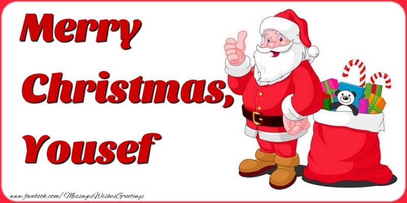 Greetings Cards for Christmas - Gift Box & Santa Claus | Merry Christmas, Yousef