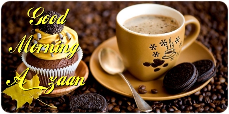 Greetings Cards for Good morning - Cake & Coffee | Good Morning Azaan
