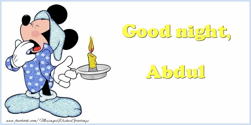 Greetings Cards for Good night - Good night, Abdul