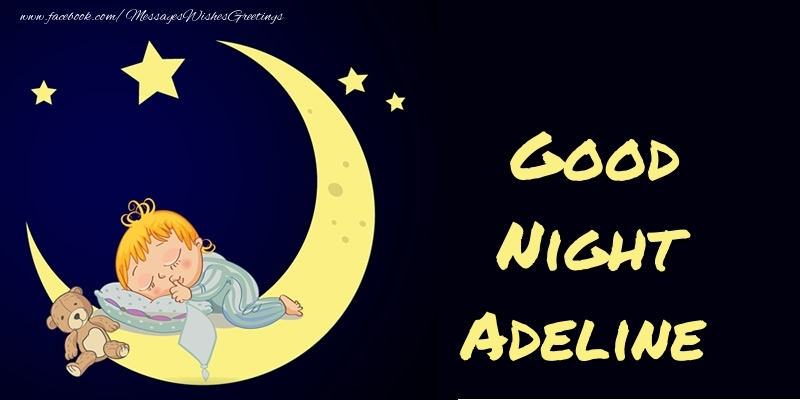 Greetings Cards for Good night - Moon | Good Night Adeline