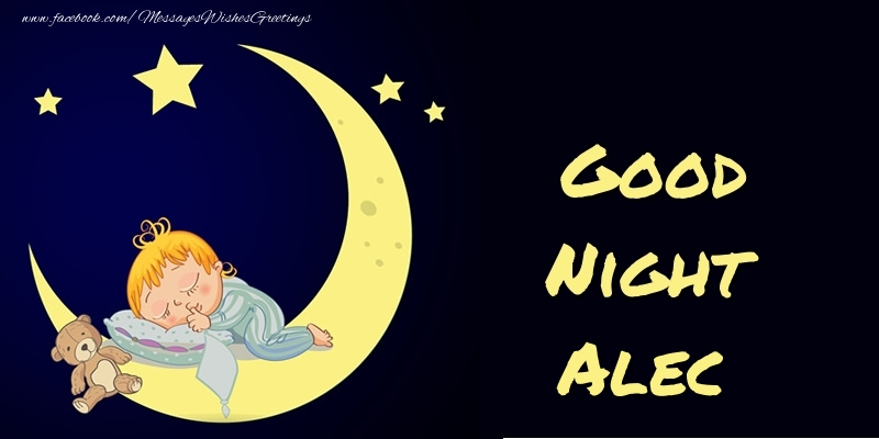Greetings Cards for Good night - Moon | Good Night Alec