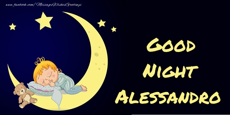 Greetings Cards for Good night - Moon | Good Night Alessandro