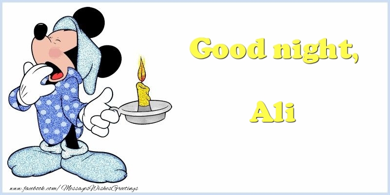 Greetings Cards for Good night - Good night, Ali