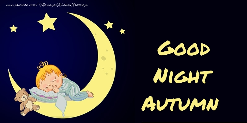 Greetings Cards for Good night - Moon | Good Night Autumn