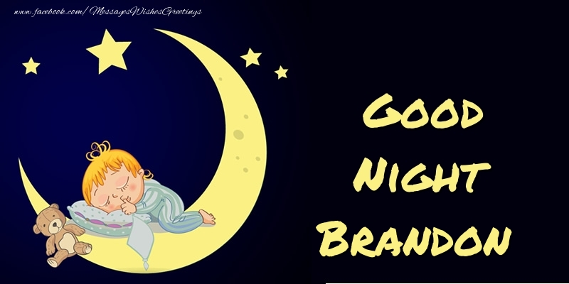 Greetings Cards for Good night - Moon | Good Night Brandon