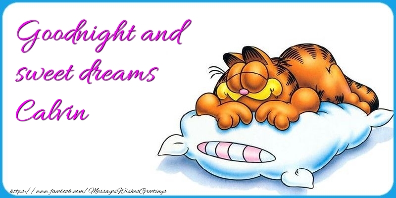 Greetings Cards for Good night - Goodnight and sweet dreams Calvin