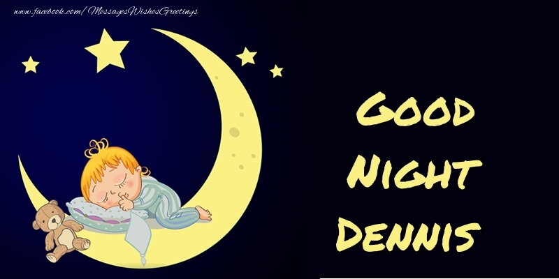  Greetings Cards for Good night - Moon | Good Night Dennis