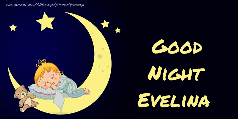  Greetings Cards for Good night - Moon | Good Night Evelina