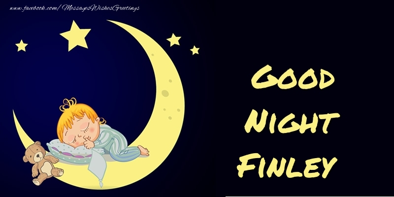 Greetings Cards for Good night - Moon | Good Night Finley