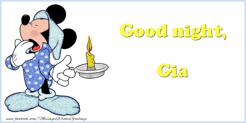 Greetings Cards for Good night - Good night, Gia