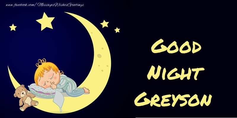 Greetings Cards for Good night - Moon | Good Night Greyson
