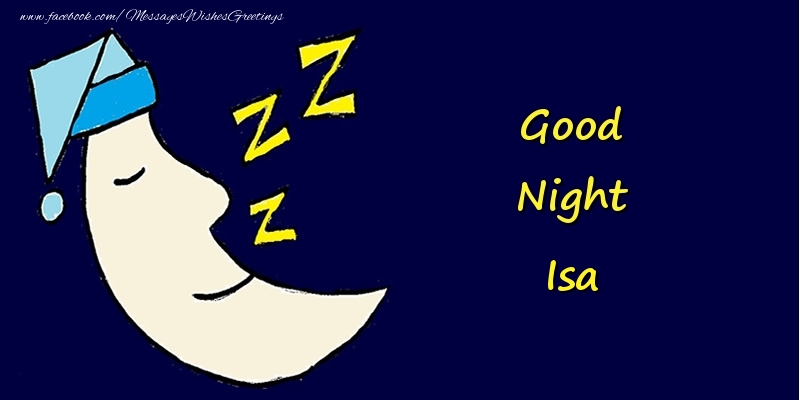 Greetings Cards for Good night - Moon | Good Night Isa