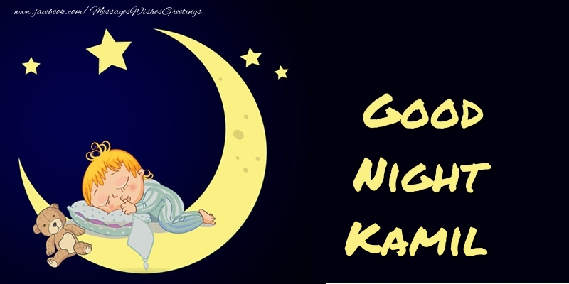 Greetings Cards for Good night - Moon | Good Night Kamil