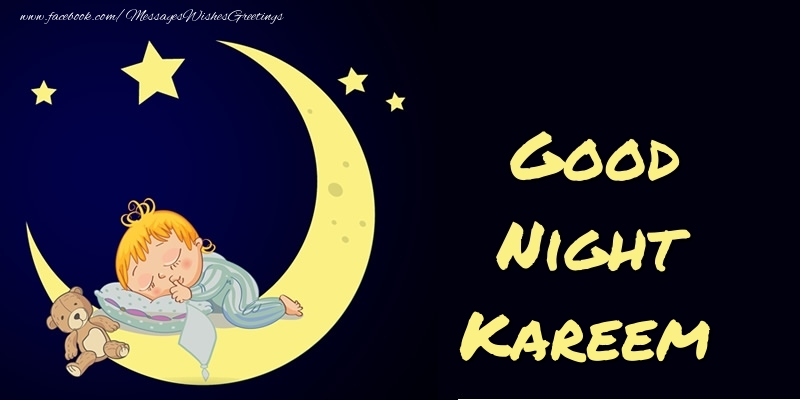 Greetings Cards for Good night - Moon | Good Night Kareem