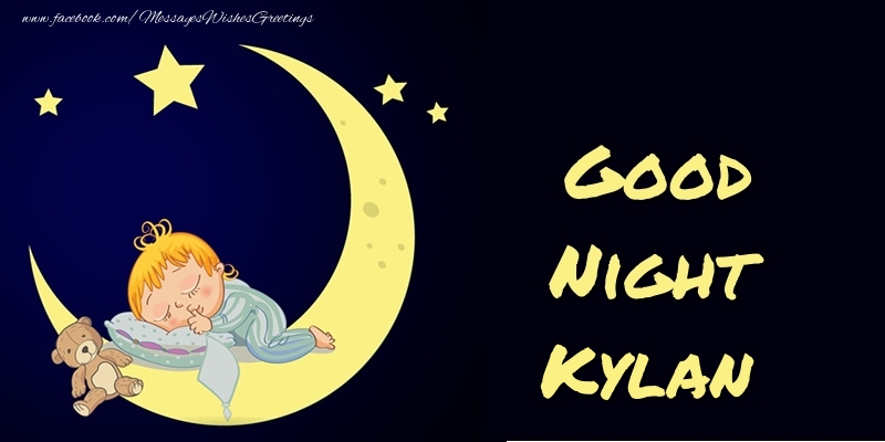 Greetings Cards for Good night - Moon | Good Night Kylan