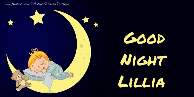 Greetings Cards for Good night - Good Night Lillia