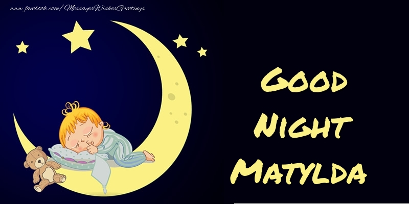 Greetings Cards for Good night - Moon | Good Night Matylda