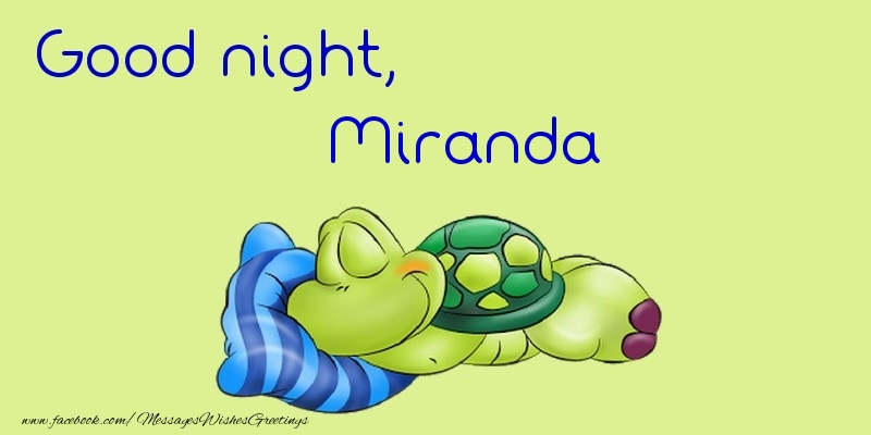 Greetings Cards for Good night - Good night, Miranda
