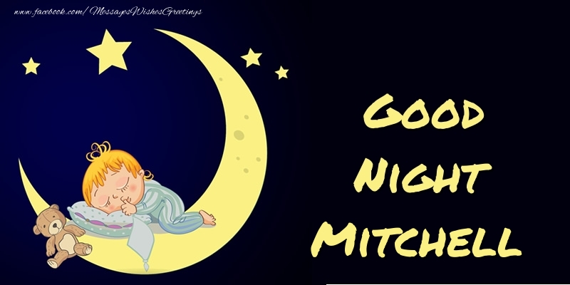 Greetings Cards for Good night - Moon | Good Night Mitchell