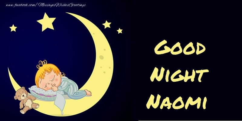 Greetings Cards for Good night - Moon | Good Night Naomi
