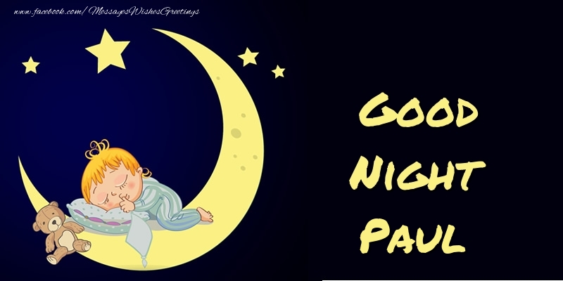  Greetings Cards for Good night - Moon | Good Night Paul