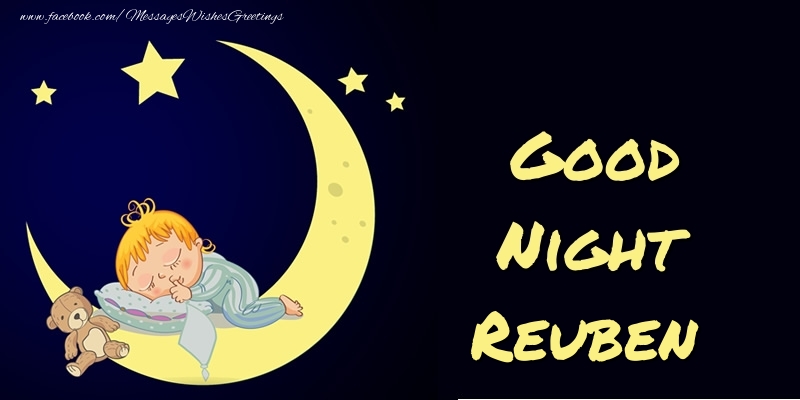 Greetings Cards for Good night - Moon | Good Night Reuben