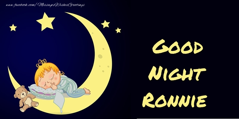 Greetings Cards for Good night - Moon | Good Night Ronnie