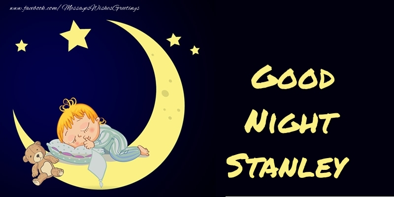 Greetings Cards for Good night - Moon | Good Night Stanley