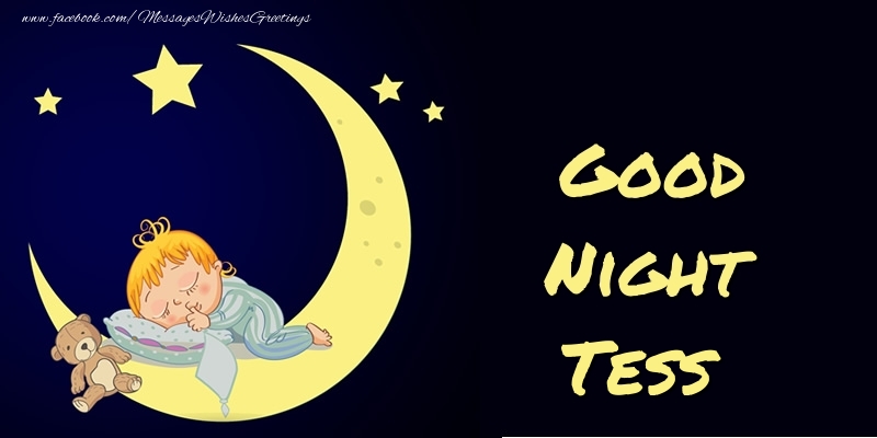Greetings Cards for Good night - Moon | Good Night Tess