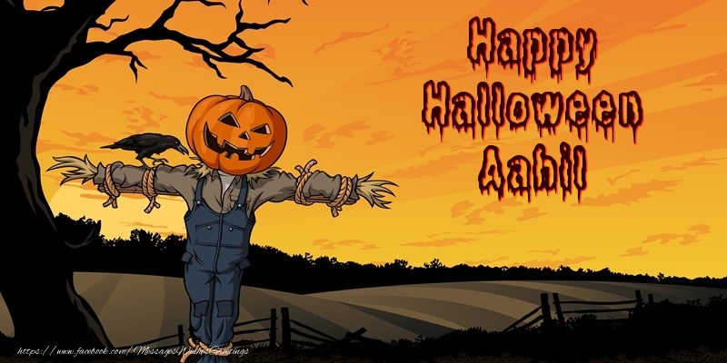 Greetings Cards for Halloween - Happy Halloween Aahil
