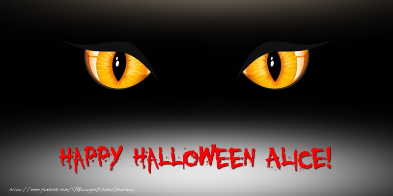 Greetings Cards for Halloween - Happy Halloween Alice!